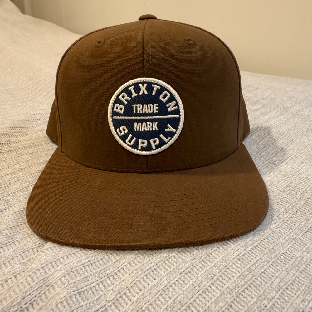 Brixton Dark Brown Hat with Blue Patch